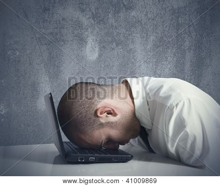 Picture or Photo of Concept of a stressed businessman at work