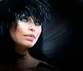 picture of black  - Fashion Art Portrait Of Beautiful Girl - JPG 