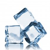 picture of ice  - ice cubes isolated on white - JPG 