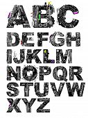 stock photo of industrial  - very detailed alphabet - JPG 