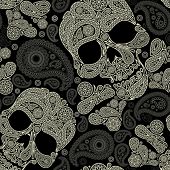 picture of skull  - pattern with skull and peisley - JPG 