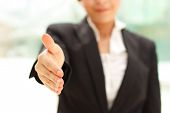 pic of handshake  - Business woman giving handshake - JPG 