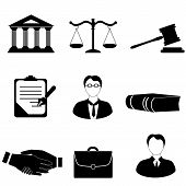 stock photo of handshake  - Law legal and justice related symbols on white background - JPG 