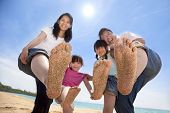 picture of time  - happy asian family enjoy summer time on the beach
 - JPG 