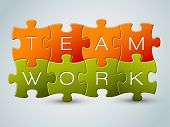 stock photo of business concept  - Vector puzzle teamwork illustration  - JPG 