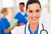 foto of closeup  - beautiful medical nurse closeup portrait - JPG 