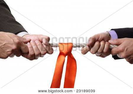 Picture or Photo of Tug of war concept for business rivalry, dispute or competition
