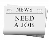foto of newspaper  - pile of neaad a job issues of newspapers isolated on white background - JPG 