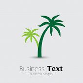 picture of exotic  - Coconut palm tree icons or symbols of travel - JPG 