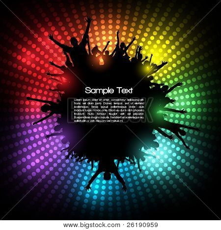 Picture or Photo of Eps10 Party People Vector Background - Dancing Young People