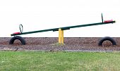 picture of teeter  - See saw on woodbark - JPG 