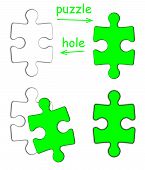 pic of puzzle  - Illustration of puzzle piece and puzzle hole isolated on white background - JPG 