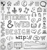 picture of web internet  - Internet and web design hand drawn vector doodles - JPG 