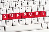 image of support  - Support word on white keyboard - JPG 
