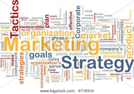 Picture or Photo of Word cloud concept illustration of marketing strategy