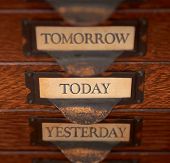 foto of yesterday  - Stack of three old oak flat file drawers with  - JPG 