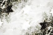 foto of glisten  - Silver sparkling stars on a white glistening background - JPG 