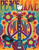 pic of peace  - An illustration of a guitar peace symbol and dove dedicated to the Woodstock Music and Art Fair of 1969 - JPG 