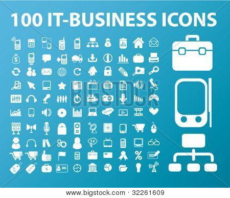 Picture or Photo of 100 it-business icons, vector