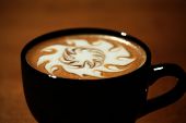 image of art  - Hot Coffee AKA Latte Art photograhed in a POP ART style - JPG 