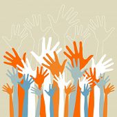 picture of youth  - Youthful happy hands vector - JPG 