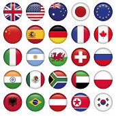 stock photo of world  - Set of Round Flags world top states - JPG 