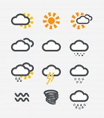 stock photo of forecast  - Forecast weather icons set - JPG 