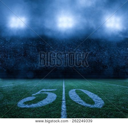 Poster: American Football Stadium at night