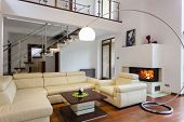 foto of comfort  - Big and comfortable living room with bright sofa - JPG 