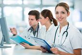 picture of medical  - group of medical students studying in classroom - JPG 