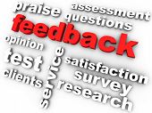 stock photo of feedback  - feedback in red surrounded by relevant words - JPG 