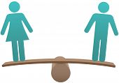 picture of equality  - Equal man and woman sex equality gender balance - JPG 