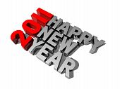 picture of year  - three dimensional 2011 happy new year message - JPG 