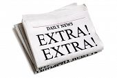 picture of newspaper  - Newspaper headline Extra Extra isolated on white background - JPG 