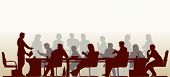 pic of meeting  - Foreground silhouette of people in a meeting - JPG 