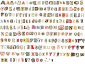 picture of newspaper  - Colorful alphabet with letters torn from newspapers and magazines - JPG 
