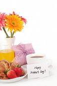 stock photo of mother  - Breakfast for mother - JPG 