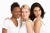 pic of woman  - Portrait Of Three Attractive Young Women In Studio - JPG 