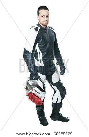 Poster: A biker man over a