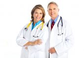 picture of medical doctors  - Smiling medical doctors with stethoscope - JPG 