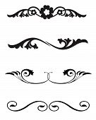 picture of on-line  - Decorative vector corner ornament and line rule art for page dividers or embellishments with a vintage flavor - JPG 