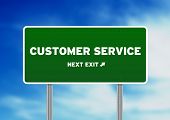 picture of customer  - High resolution graphic of a Customer Service Highway Sign on Cloud Background - JPG 