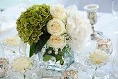 foto of setting  - Table decor with flowers table numbers and candles - JPG 