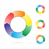 picture of arrow  - Vector illustration of arrows in a circle flow - JPG 