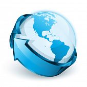 image of earth  - Blue earth with arrow - JPG 