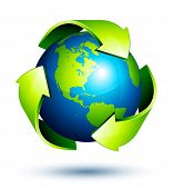 picture of earth  - recycle arrows earth - JPG 
