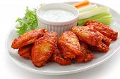 picture of blue  - buffalo chicken wings with blue cheese dip - JPG 