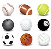 picture of sports  - vector illustration of sport balls - JPG 