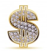 picture of dollar  - dollar with diamonds - JPG 