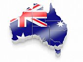 stock photo of map  - Map of Australia in Australian flag colors - JPG 